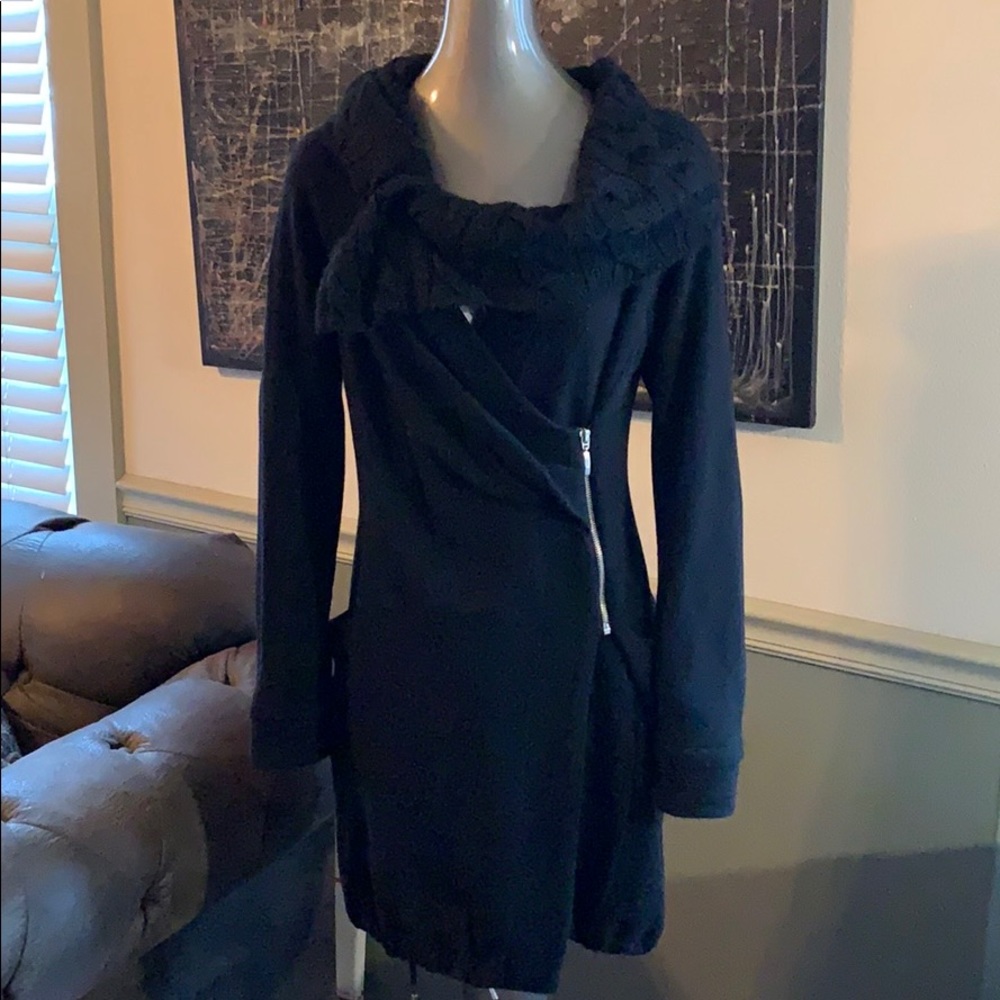 Siste’s Italian Wool Blend Asymmetrical Knit Coat